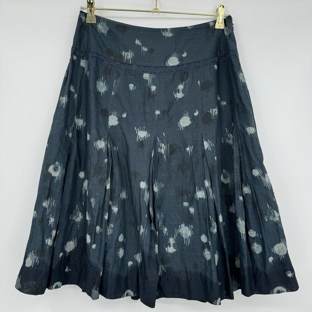 DKNY Jeans A-Line Fit & Flare Skirt Womens 6 Blue Knee Length Boho Summer Beach